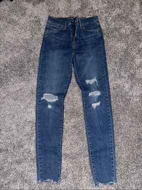 Levi's Dark Blue Ripped High-Rise Skinny Jeans